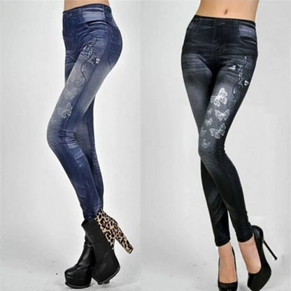 Women’s Slim Fit Denim Leggings with Pockets - dellidu.com - BL - Women’s Slim Fit Denim Leggings with Pockets - One Size - Women’s Slim Fit Denim Leggings with Pockets - 14:365458#BL;5:200003528 - dellidu.com