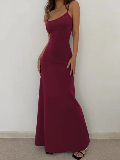 Women's Summer Bodycon Dress - Slim Fit Sleeveless Spaghetti Strap - dellidu.com - Wine - Women's Summer Bodycon Dress - Slim Fit Sleeveless Spaghetti Strap - XXL - Women's Summer Bodycon Dress - Slim Fit Sleeveless Spaghetti Strap - 14:273312254#Wine;5:4182 - dellidu.com