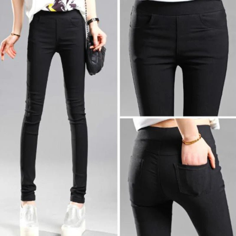 Women's Summer Elastic Casual Stretch Skinny Leggings - dellidu.com - black - Women's Summer Elastic Casual Stretch Skinny Leggings - XXL - Women's Summer Elastic Casual Stretch Skinny Leggings - 14:193;5:4182 - dellidu.com