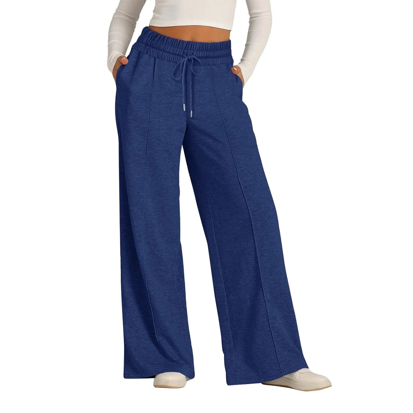 Women's Wide Leg Jogger Sweatpants - Casual Fitness Pants - dellidu.com - Dark Blue - Women's Wide Leg Jogger Sweatpants - Casual Fitness Pants - S - Women's Wide Leg Jogger Sweatpants - Casual Fitness Pants - 14:200006157#Dark Blue;5:100014064 - dellidu.com