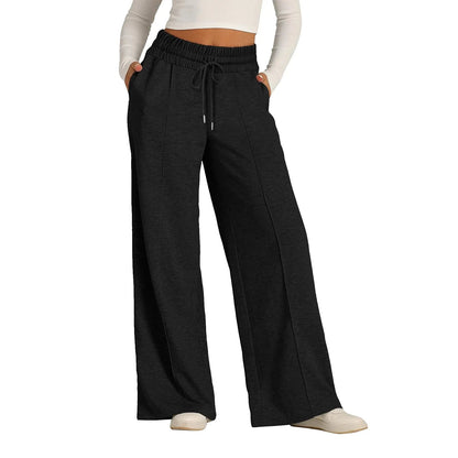 Women's Wide Leg Jogger Sweatpants - Casual Fitness Pants - dellidu.com - Black - Women's Wide Leg Jogger Sweatpants - Casual Fitness Pants - S - Women's Wide Leg Jogger Sweatpants - Casual Fitness Pants - 14:193#Black;5:100014064 - dellidu.com