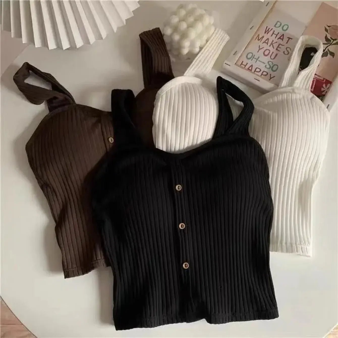 Women's Y2K Cropped Top with Bra Pads - Summer Corset Vest - dellidu.com - Coffee Colour - Women's Y2K Cropped Top with Bra Pads - Summer Corset Vest - One Size - Women's Y2K Cropped Top with Bra Pads - Summer Corset Vest - 14:173#Coffee Colour;5:200003528#One Size - dellidu.com