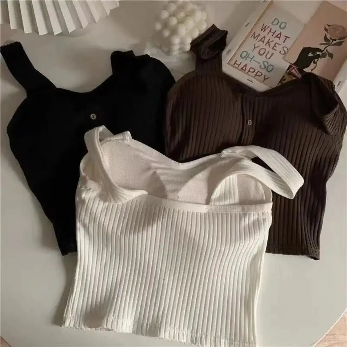 Women's Y2K Cropped Top with Bra Pads - Summer Corset Vest - dellidu.com - Coffee Colour - Women's Y2K Cropped Top with Bra Pads - Summer Corset Vest - One Size - Women's Y2K Cropped Top with Bra Pads - Summer Corset Vest - 14:173#Coffee Colour;5:200003528#One Size - dellidu.com