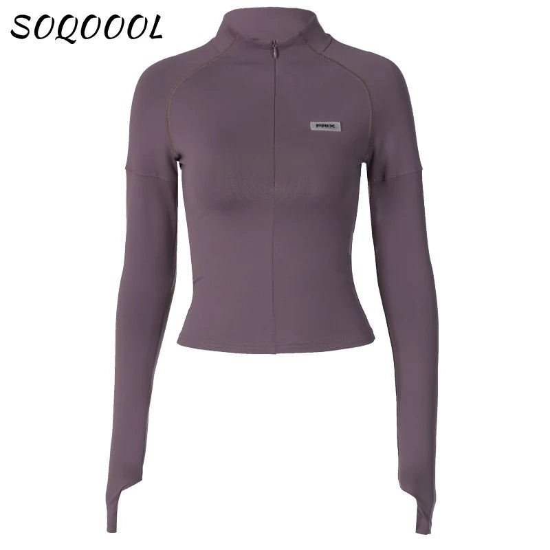 Y2K Long Sleeve Stand Collar Zip Crop Top for Women - dellidu.com - black - Y2K Long Sleeve Stand Collar Zip Crop Top for Women - L - Y2K Long Sleeve Stand Collar Zip Crop Top for Women - 14:193;5:361385 - dellidu.com