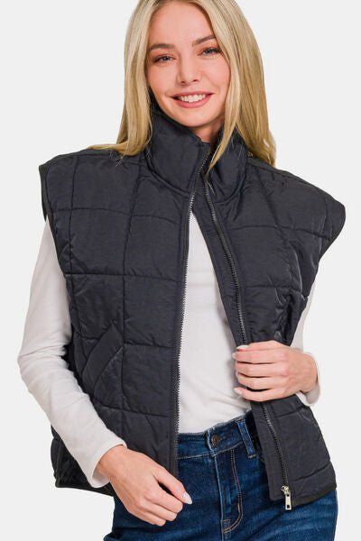 Zenana Cropped Puffer Vest with Pockets - dellidu.com - 100100050101291 - Black - 6ae76ec6 - ebbd - 45b3 - 89f9 - 120268a9c6ff - Min - S - 6ae76ec6 - ebbd - 45b3 - 89f9 - 120268a9c6ff - Min - 100100050101291 - Trendsi